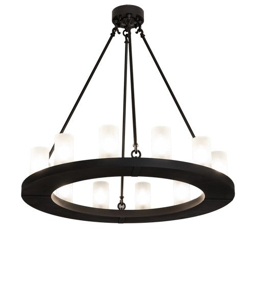 2nd Ave Lighting Loxley 36" Wide 12 Light Chandelier in Wrought Iron Finish