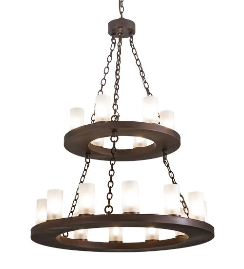 2nd Ave Lighting Loxley 36" Wide Two Tier 18 LT Chandelier in Mahogany Bronze Finish
