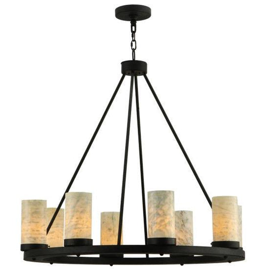 2nd Ave Lighting Loxley 37.5" Jadestone 8 LT Chandelier in Chestnut Finish