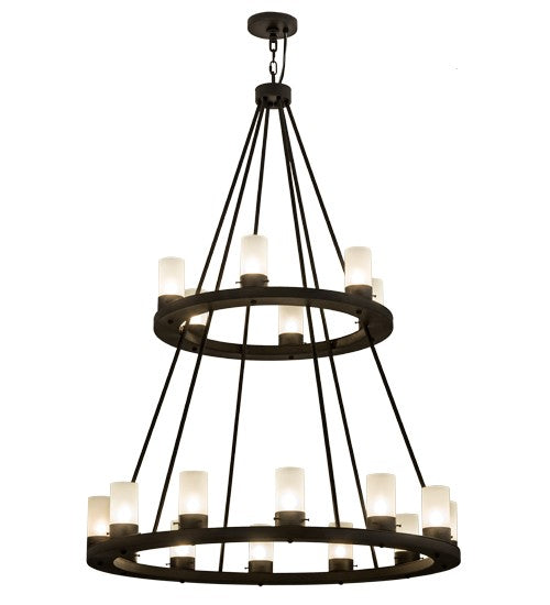 2nd Ave Lighting Loxley 42" Two Tier 18 LT Chandelier in Chestnut Finish