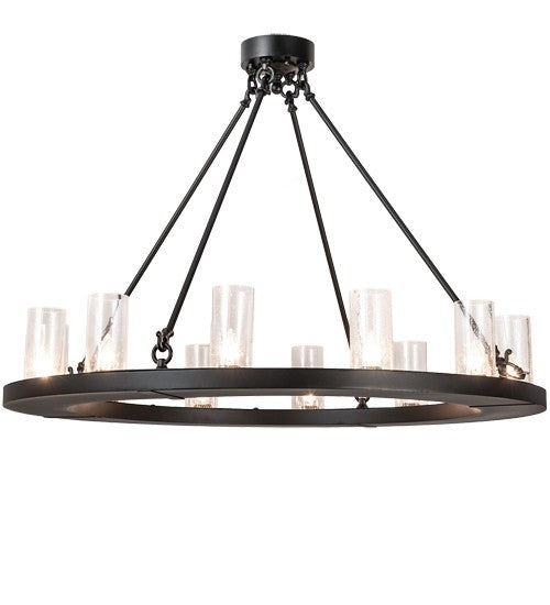 2nd Ave Lighting Loxley 42" Wide 12 Light Semi-Flushmount in Solar Black Finish