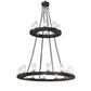 2nd Ave Lighting Loxley 42" Wide 2 Light Two Tier Chandelier in Textured Black Finish