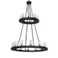 2nd Ave Lighting Loxley 42" Wide 2 Light Two Tier Chandelier in Textured Black Finish