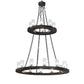 2nd Ave Lighting Loxley 42" Wide 2 Light Two Tier Chandelier in Textured Black Finish