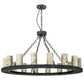2nd Ave Lighting Loxley 48" Wide 16 LT Jadestone Chandelier in Antique Iron Gate Finish
