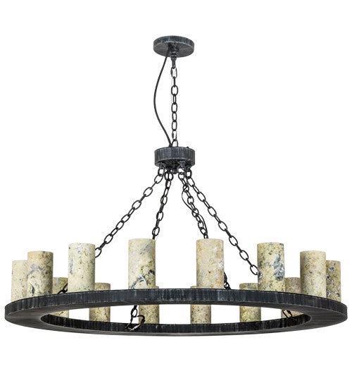2nd Ave Lighting Loxley 48" Wide 16 LT Jadestone Chandelier in Antique Iron Gate Finish