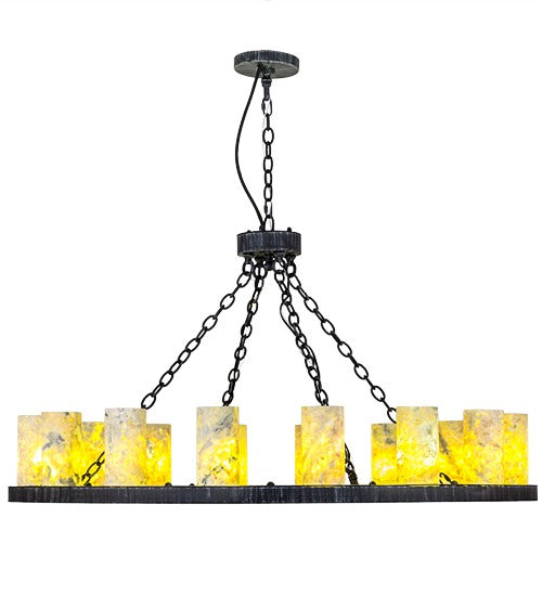 2nd Ave Lighting Loxley 48" Wide 16 LT Jadestone Chandelier in Antique Iron Gate Finish