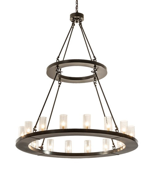 2nd Ave Lighting Loxley 48" Wide Two Tier 16 Light Chandelier in Timeless Bronze Finish