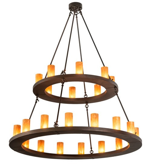 2nd Ave Lighting Loxley 54" Wide 24 Light Two Tier Chandelier in Mahogany Bronze