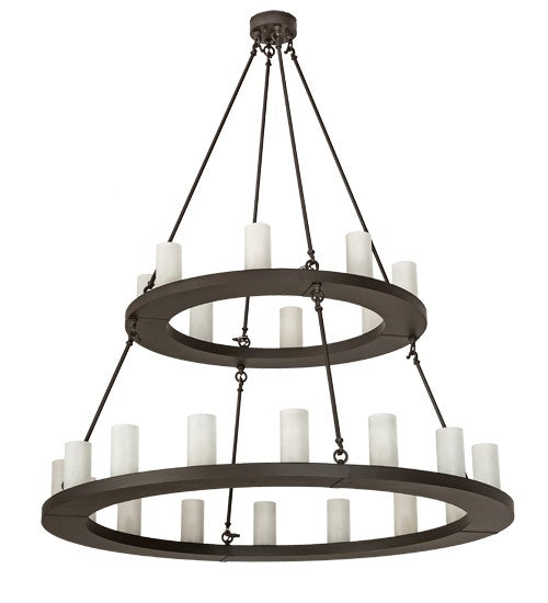 2nd Ave Lighting Loxley 54" Wide Two Tier 24 Light Chandelier in Oil Rubbed Bronze Finish