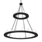 2nd Ave Lighting Loxley 60" Wide 28 Light Two Tier Chandelier in Wrinkle Black Finish