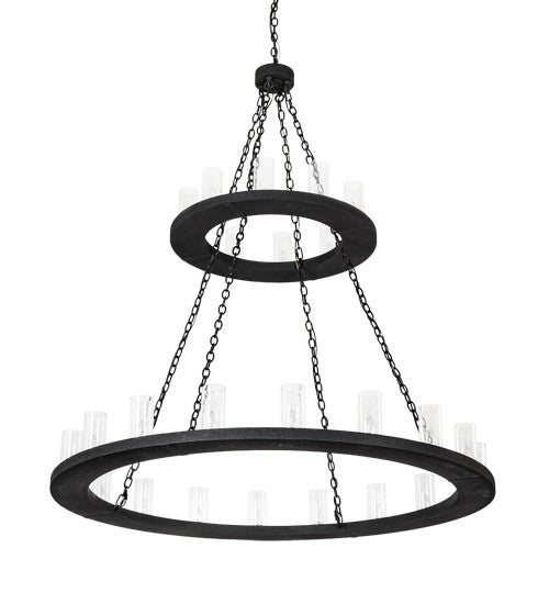 2nd Ave Lighting Loxley 60" Wide 28 Light Two Tier Chandelier in Wrinkle Black Finish