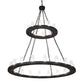 2nd Ave Lighting Loxley 60" Wide 28 Light Two Tier Chandelier in Wrinkle Black Finish