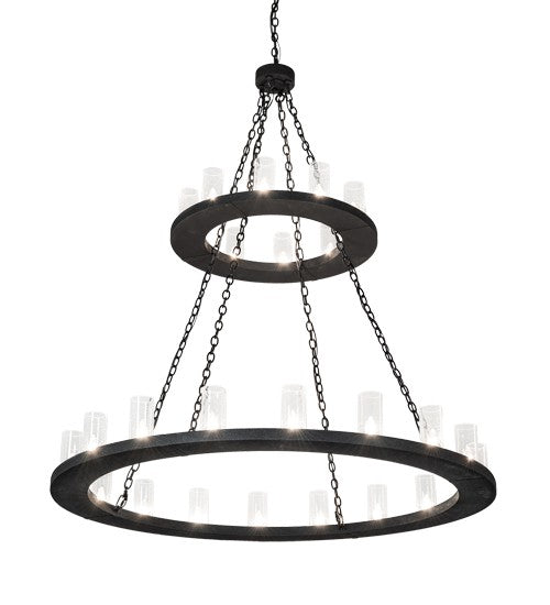 2nd Ave Lighting Loxley 60" Wide 28 Light Two Tier Chandelier in Wrinkle Black Finish