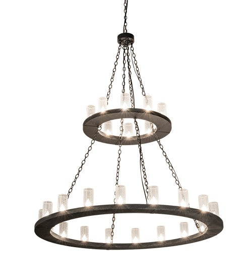 2nd Ave Lighting Loxley 60" Wide Two Tier 28 Light Chandelier in Smoke Finish