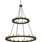 2nd Ave Lighting Loxley 60" Wide Two Tier 28 Light Chandelier in Timeless Bronze