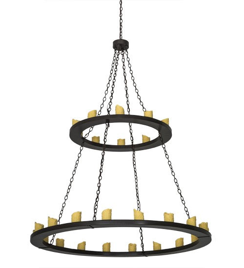 2nd Ave Lighting Loxley 60" Wide Two Tier 28 Light Chandelier in Timeless Bronze