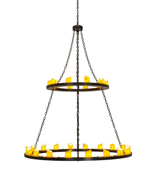 2nd Ave Lighting Loxley 60" Wide Two Tier 28 Light Chandelier in Timeless Bronze
