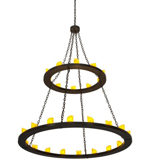 2nd Ave Lighting Loxley 60" Wide Two Tier 28 Light Chandelier in Timeless Bronze