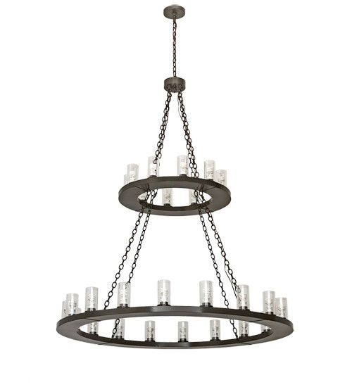 2nd Ave Lighting Loxley 60" Wide Two Tier 28 Light Chandelier in Timeless Bronze Finish