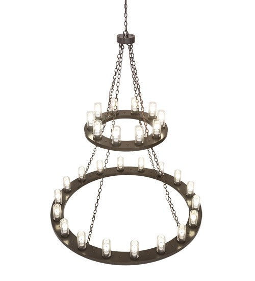 2nd Ave Lighting Loxley 60" Wide Two Tier 28 Light Chandelier in Timeless Bronze Finish