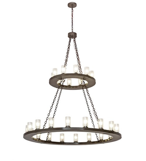 2nd Ave Lighting Loxley 60" Wide Two Tier 28 Light Chandelier in Timeless Bronze Finish