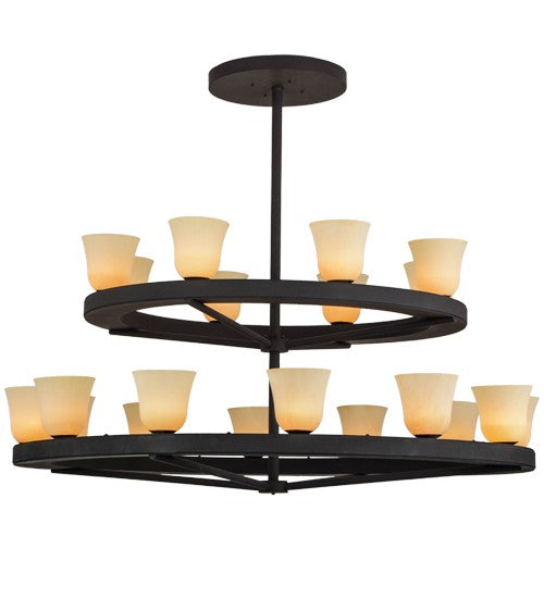 2nd Ave Lighting Loxley 72" Wide 20 LT Two Tier Piedmont Chandelier in Dark Roast Finish
