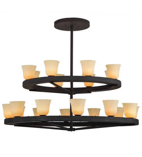2nd Ave Lighting Loxley 72" Wide 20 LT Two Tier Piedmont Chandelier in Dark Roast Finish