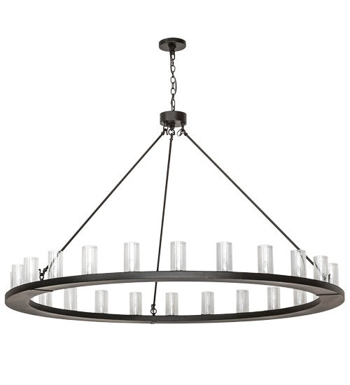 2nd Ave Lighting Loxley 72" Wide 24 Light Chandelier in Textured Black Finish