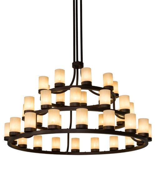 2nd Ave Lighting Loxley 72" Wide 3 Tier Chandelier in Mahogany Bronze Finish