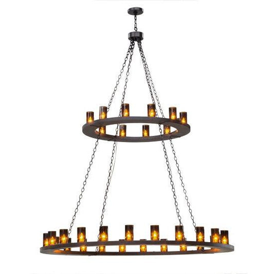 2nd Ave Lighting Loxley 72" Wide 36 LT Two Tier Chandelier in Mahogany Bronze