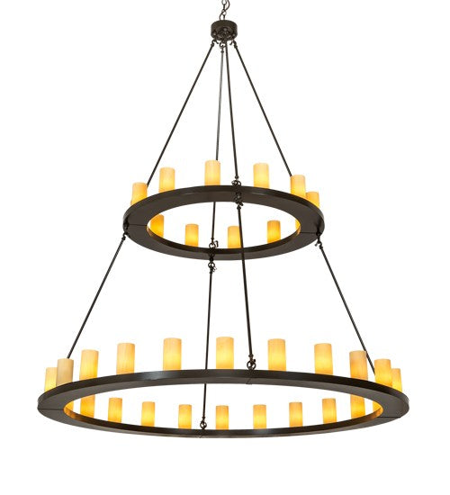 2nd Ave Lighting Loxley 72" Wide 36 Light Two Tier Chandelier in Timeless Bronze