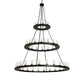 2nd Ave Lighting Loxley 72" Wide 48 Light Three Tier Chandelier in Textured Black Finish