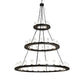 2nd Ave Lighting Loxley 72" Wide 48 Light Three Tier Chandelier in Textured Black Finish