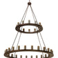 2nd Ave Lighting Loxley 72" Wide Two Tier 36 Light Chandelier in Mahogany Bronze Finish
