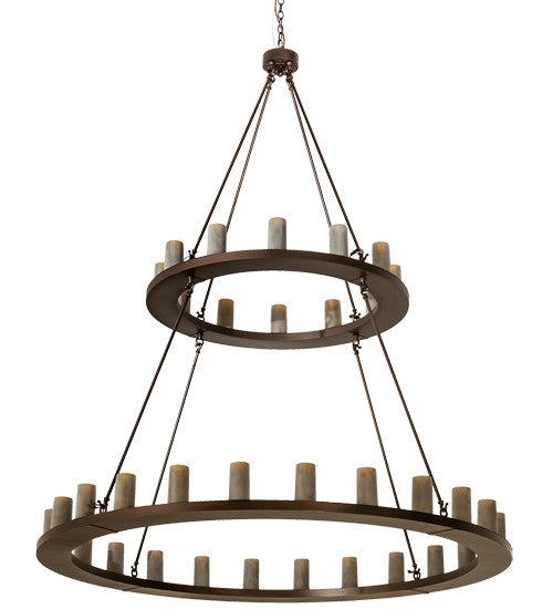 2nd Ave Lighting Loxley 72" Wide Two Tier 36 Light Chandelier in Mahogany Bronze Finish