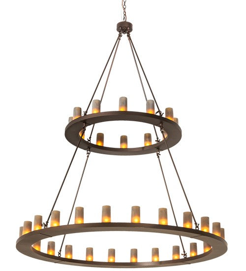 2nd Ave Lighting Loxley 72" Wide Two Tier 36 Light Chandelier in Mahogany Bronze Finish