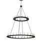 2nd Ave Lighting Loxley 72" Wide Two Tier 36 Light Chandelier in Textured Black Finish