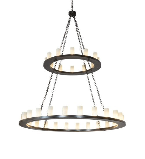 2nd Ave Lighting Loxley 72" Wide Two Tier 36 Light Chandelier in Timeless Bronze Finish