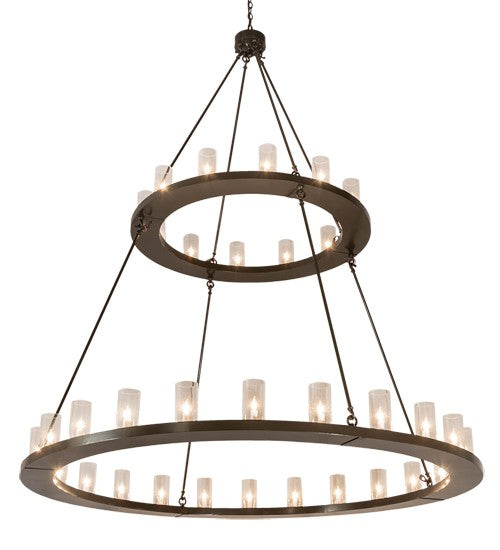 2nd Ave Lighting Loxley 72" Wide Two Tier 36 Light Chandelier in Timeless Bronze