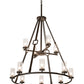 2nd Ave Lighting Loxley Hugo 38" Wide 12 LT Chandelier in Oil Rubbed Bronze Finish