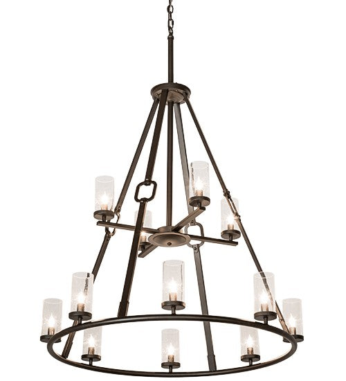 2nd Ave Lighting Loxley Hugo 38" Wide 12 LT Chandelier in Oil Rubbed Bronze Finish