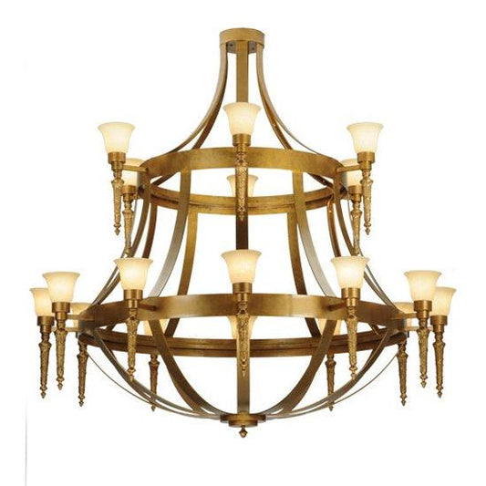 2nd Ave Lighting Lubovich 72" Wide 18 LT Two Tier Chandelier in Gilded Gold II Finish