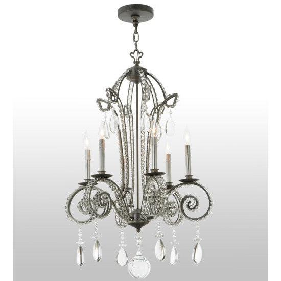 2nd Ave Lighting Lucerne 24" Wide 6 LT Chandelier in Iron Ore Finish