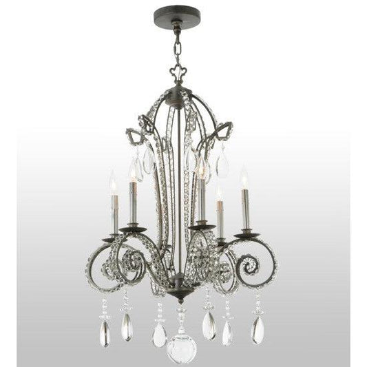 2nd Ave Lighting Lucerne 24" Wide 6 LT Chandelier in Iron Ore Finish