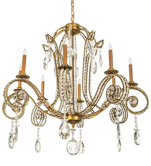 2nd Ave Lighting Lucerne 40" Wide 8 Light Chandelier With Transparent Gold Finish