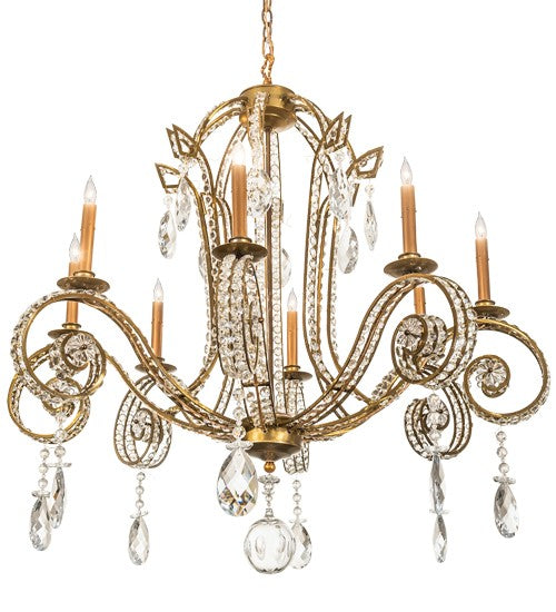 2nd Ave Lighting Lucerne 40" Wide 8 Light Chandelier With Transparent Gold Finish