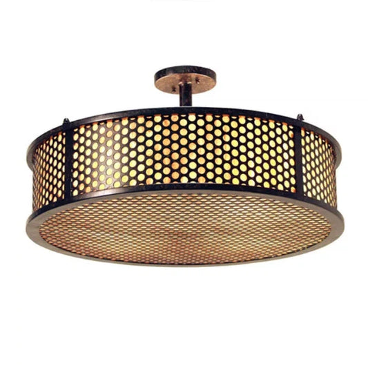 2nd Ave Lighting Luciano 24" Ambra Siena Idalight Diffuser Chestnut Semi-Flushmount Lighting