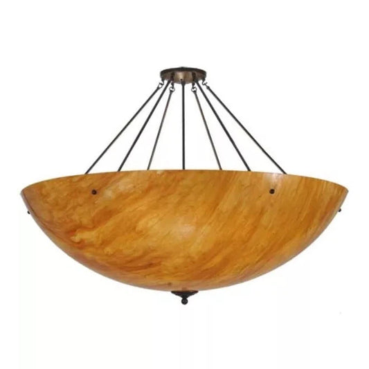 2nd Ave Lighting Madison 36" Ambra Siena Idalight Shade Timeless Bronze Hardware Semi-Flush Mount Lighting