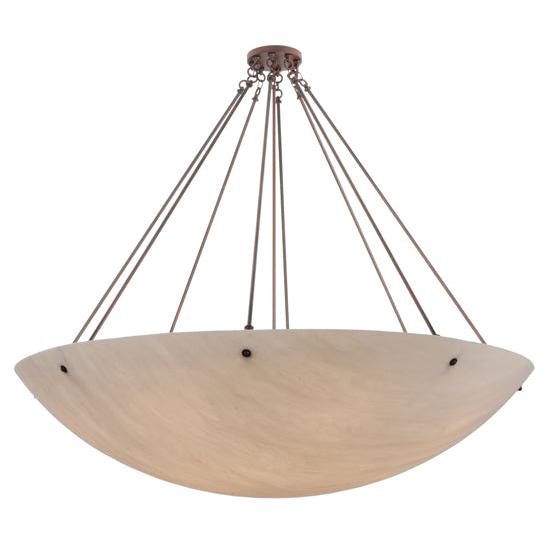 2nd Ave Lighting Madison 69" Whitestone Idalight Bowl Shaped Shade Rusty Nail Semi Flush Mount Lighting
